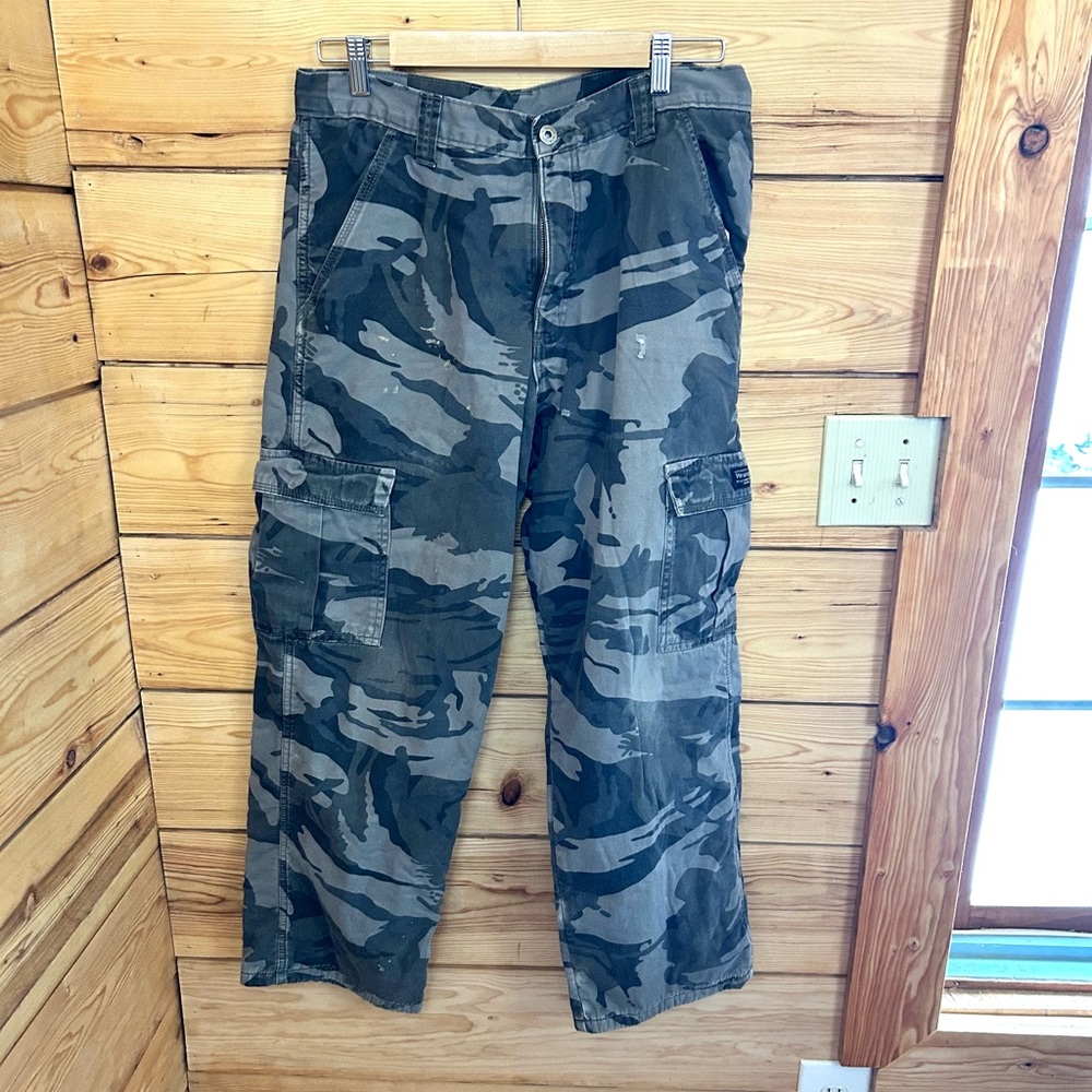 Fleece Lined Camo Cargo Outdoor Pants Mens Size 32x30 Wrangler #Wrangler